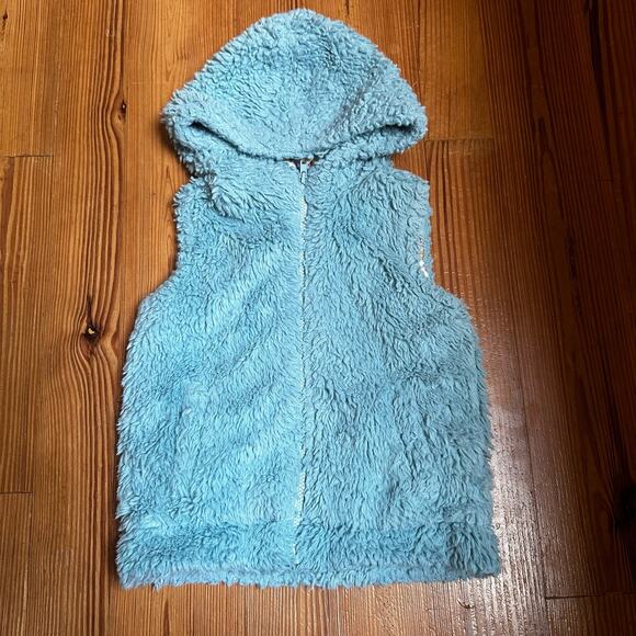 Mini Boden Other - Mini Boden light blue fleece hooded vest SIZE 4-5